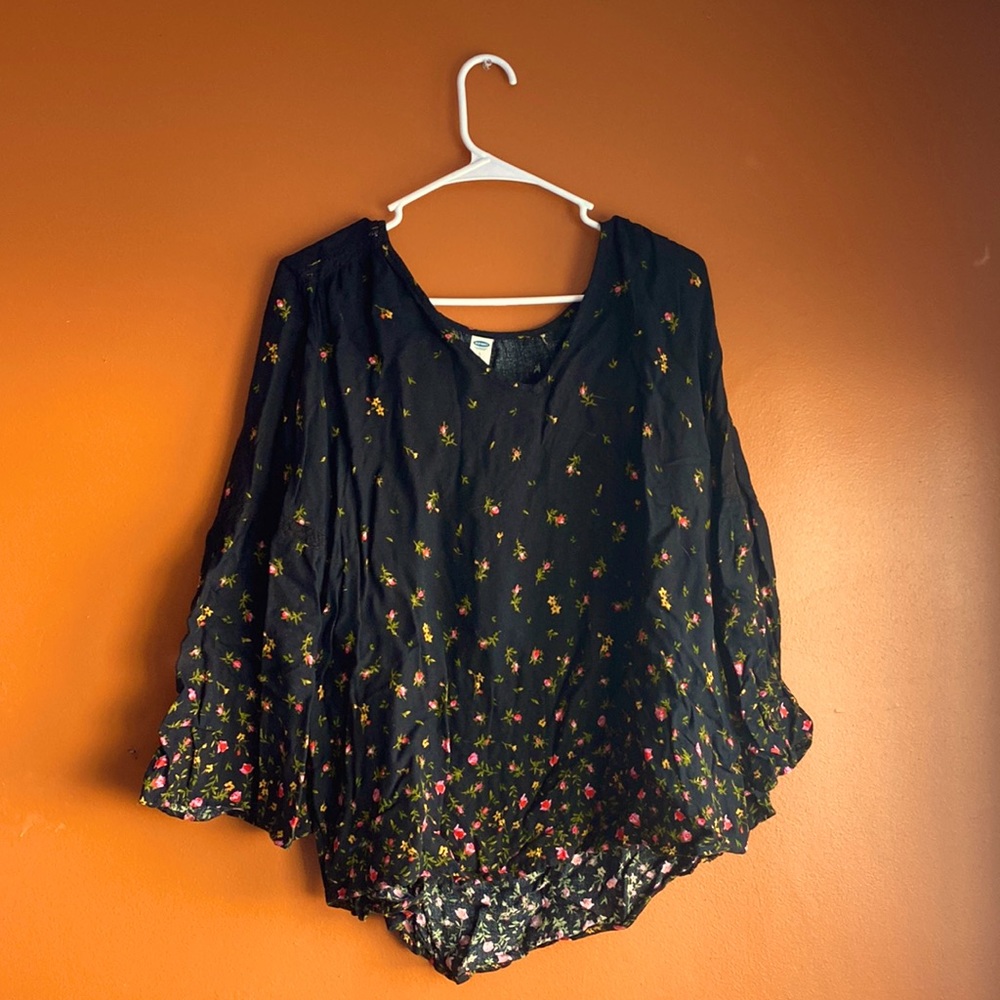 Long Sleeve Blouse Flowy Floral Shirt